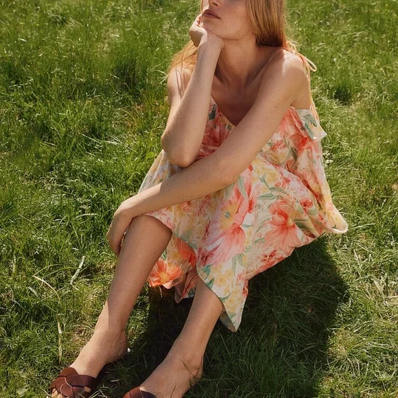 H&M Floral Ruffle Dress NWT - Picture 7 of 13